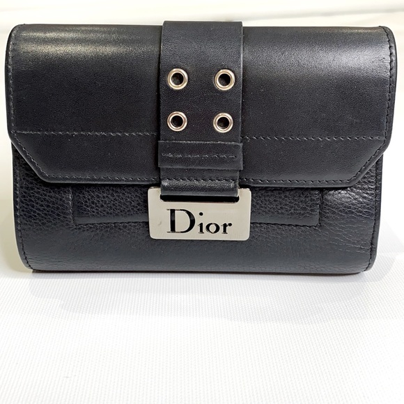 Dior Handbags - Beautiful Dior Trifold Wallet Black Leather